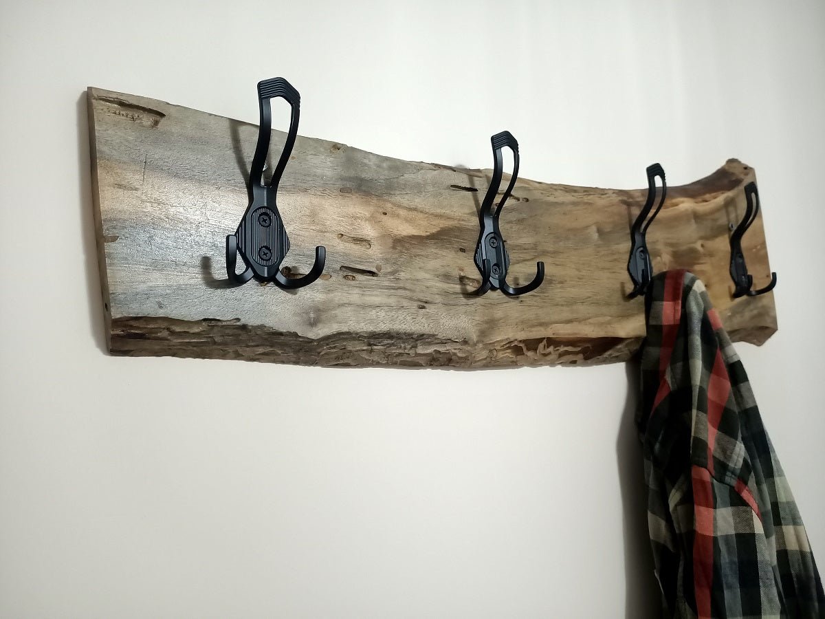 Live Edge Coat Rack - 5 hooks Black Walnut fashion