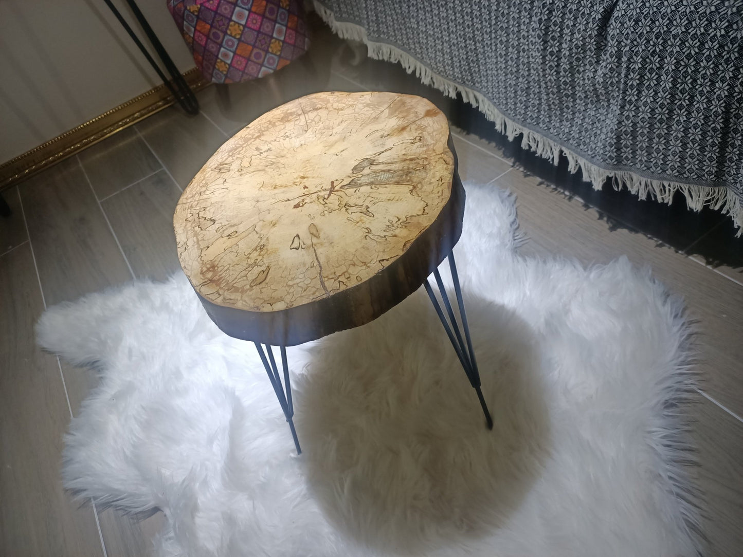 Live Edge End Table from Plane Tree 16"