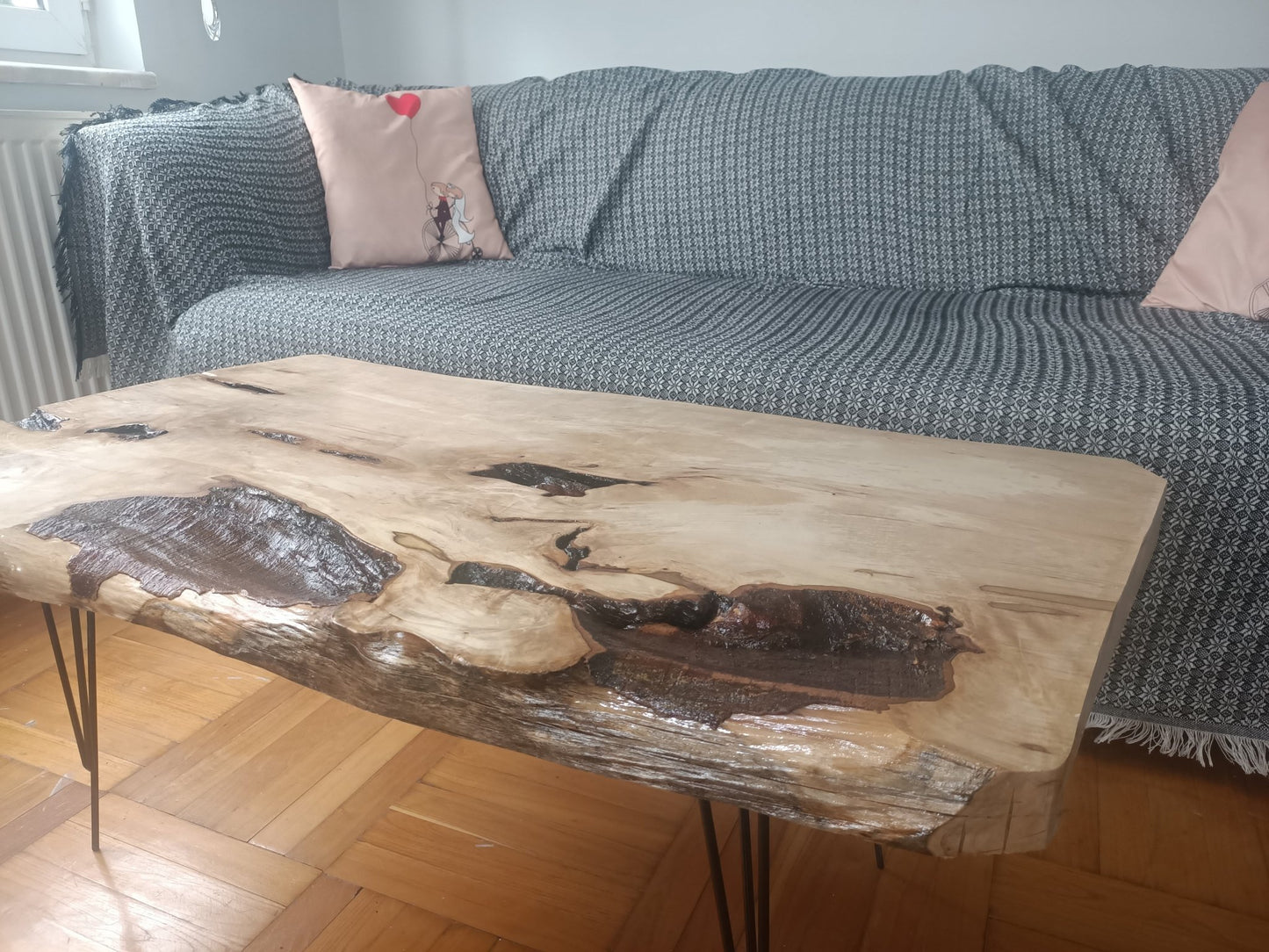 Live Edge Hornbeam Center Coffee Table 36"-40"