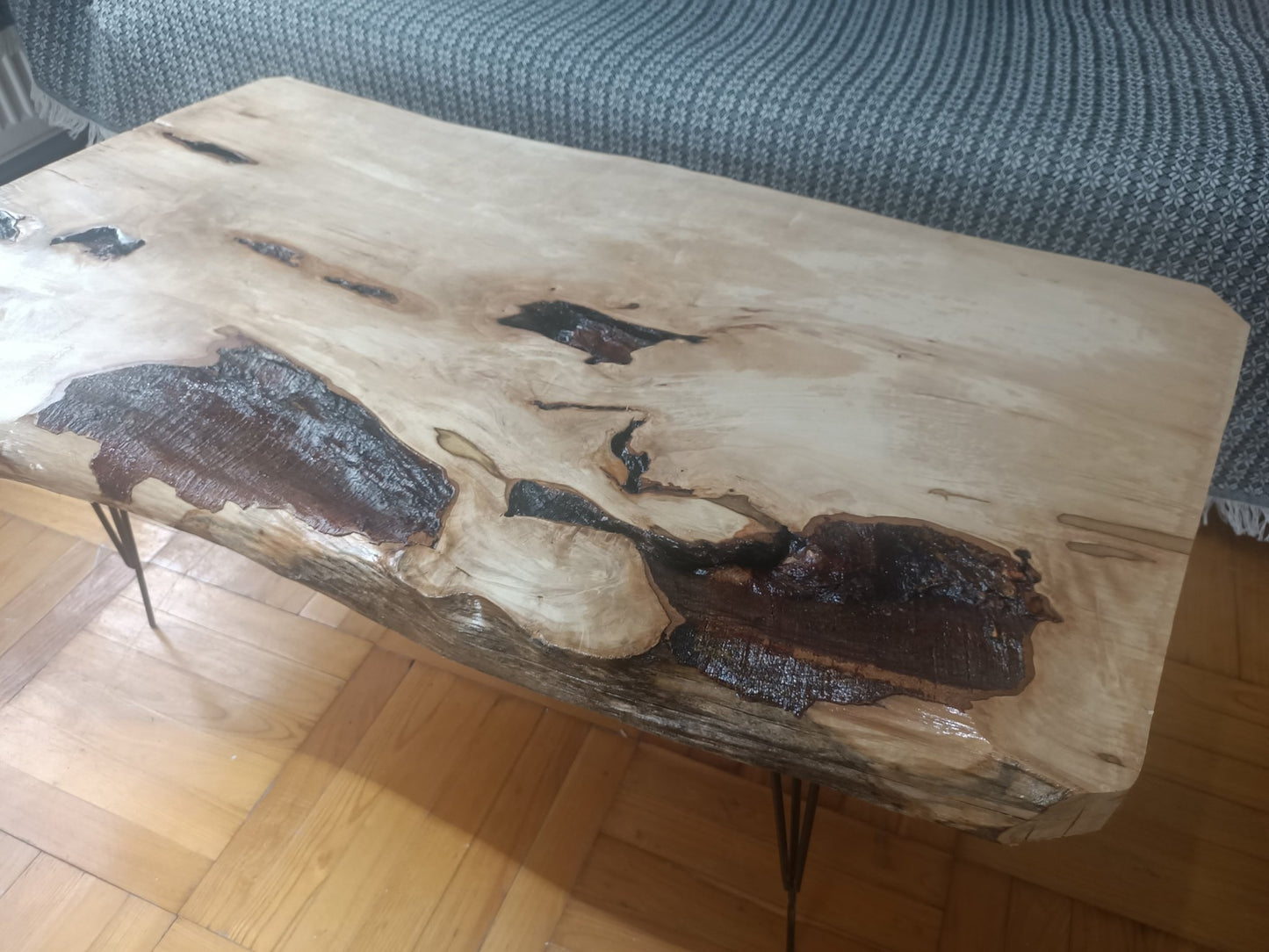 Live Edge Hornbeam Center Coffee Table 36"-40"