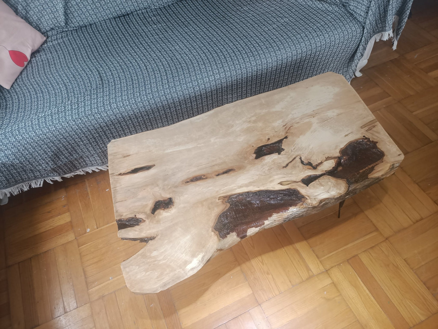 Live Edge Hornbeam Center Coffee Table 36"-40"