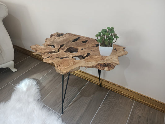 Live Edge Olive Console Coffee Table Wall Type