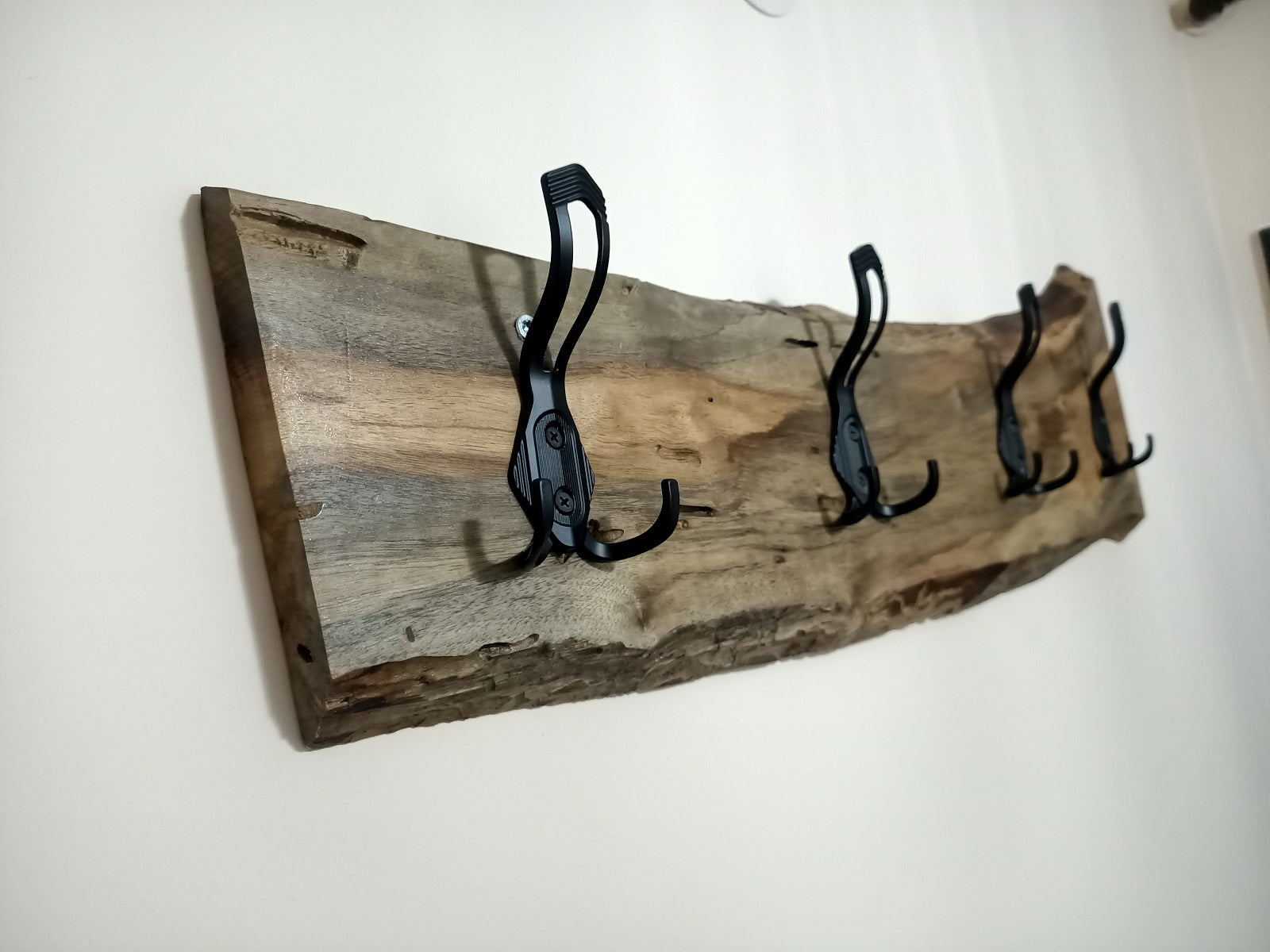 Each coat rack; coat hanger; hat rack; rustic coat rack; coat hook; hanger; live edge coat rack; coat hooks; hat hanger; entryway furniture; wooden coat rack; mudroom coat rack; hook is hand-carved by our Skilled Artisans, so no two are exactly alike as in nature, All Products are Unique inside of its class.