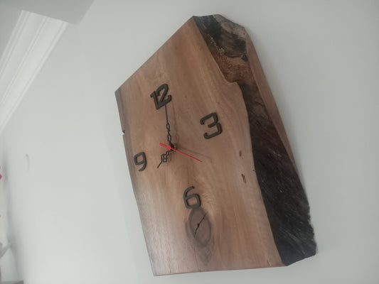 Live Edge Walnut Wall Clock 12"-16"-20"