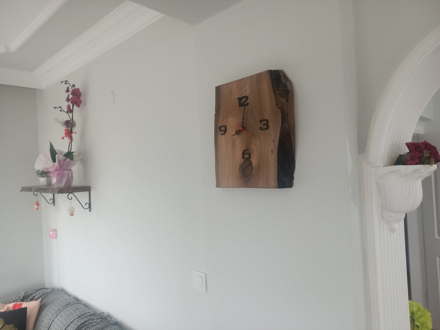 Live Edge Walnut Wall Clock 12"-16"-20"