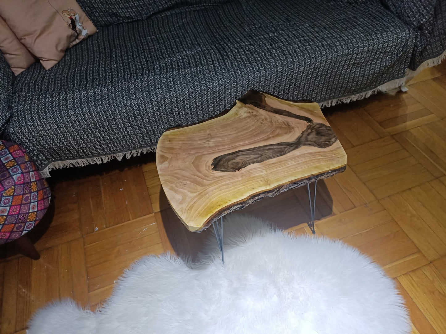 Rustic Walnut Side Table 16x24 inches