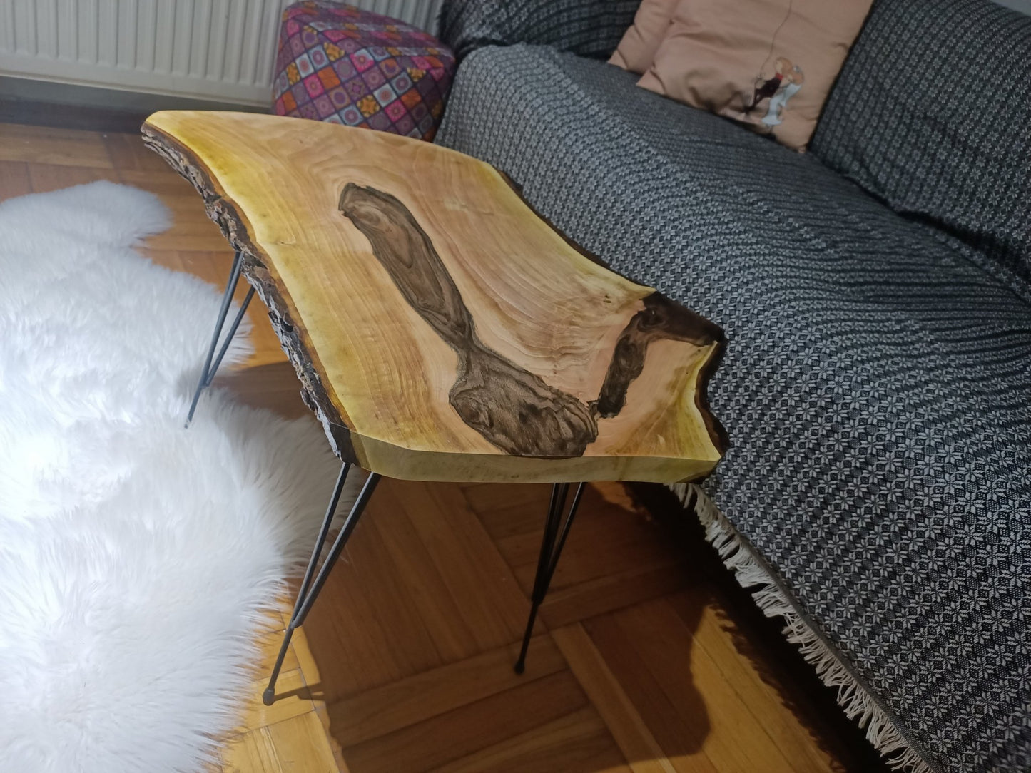 Rustic Walnut Side Table 16x24 inches